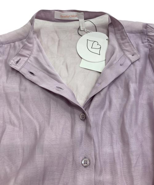 SEE BY CHLOE（シーバイクロエ）SEE BY CHLOE (シーバイクロエ) シアーフリルブラウス　CHS18WHT18025 パープル サイズ:38 未使用品の古着・服飾アイテム