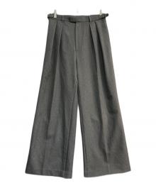 Mila Owen（ミラオーウェン）の古着「ウエストベルトタックワイドパンツ」｜グレー