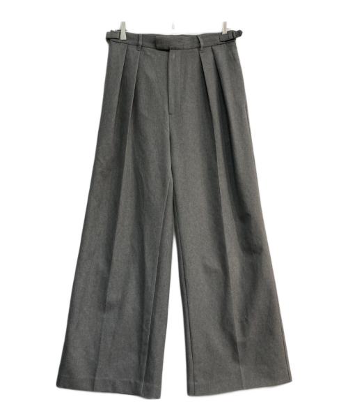 Mila Owen（ミラオーウェン）Mila Owen (ミラオーウェン) ウエストベルトタックワイドパンツ グレー サイズ:1の古着・服飾アイテム