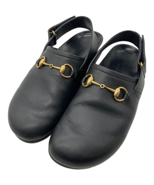 GUCCI（グッチ）GUCCI (グッチ) ホースビットレザーサンダル ブラック サイズ:8の古着・服飾アイテム