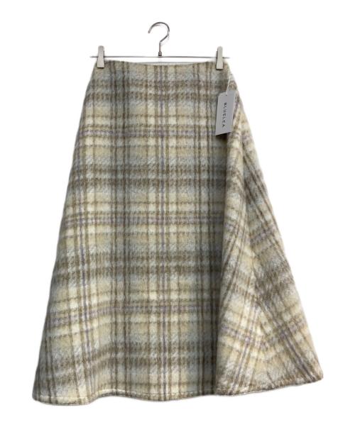 Bluelea（ブルレア）Bluelea (ブルレア) アルパカ混チェックスカート　242086 ベージュ サイズ:38 未使用品の古着・服飾アイテム