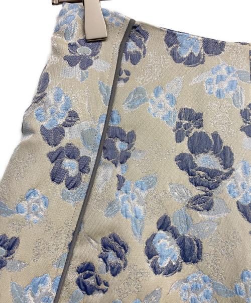 SEVEN TEN by MIHO KAWAHITO（セブン テン バイ ミホ カワヒト）SEVEN TEN by MIHO KAWAHITO (セブン テン バイ ミホ カワヒト) パイピングジャガードスカート グリーン×ブルー サイズ:Mの古着・服飾アイテム