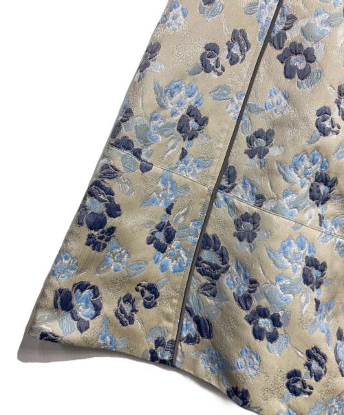 SEVEN TEN by MIHO KAWAHITO（セブン テン バイ ミホ カワヒト）SEVEN TEN by MIHO KAWAHITO (セブン テン バイ ミホ カワヒト) パイピングジャガードスカート グリーン×ブルー サイズ:Mの古着・服飾アイテム