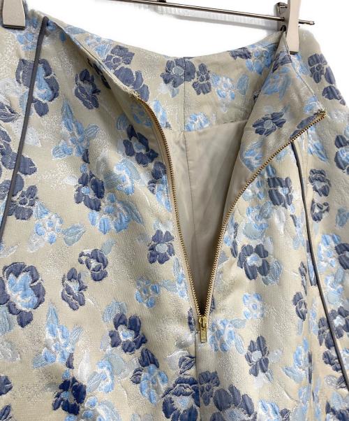 SEVEN TEN by MIHO KAWAHITO（セブン テン バイ ミホ カワヒト）SEVEN TEN by MIHO KAWAHITO (セブン テン バイ ミホ カワヒト) パイピングジャガードスカート グリーン×ブルー サイズ:Mの古着・服飾アイテム