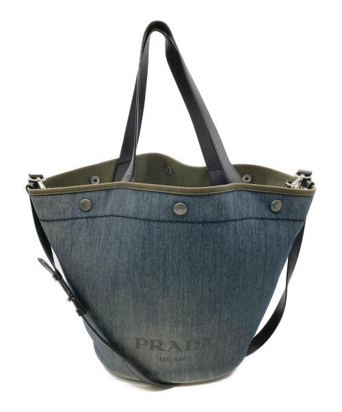 PRADA（プラダ）PRADA (プラダ) バケツデニム2WAYバッグ インディゴの古着・服飾アイテム