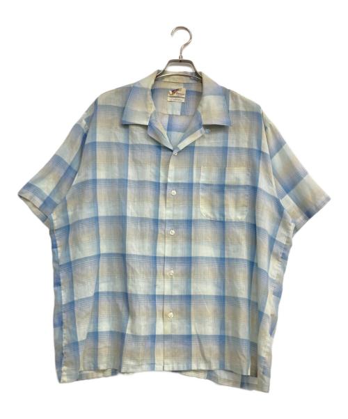 Truval（テュルーバル）truval (テュルーバル) ヴィンテージオープンカラーシャツ ブルー サイズ:XLの古着・服飾アイテム