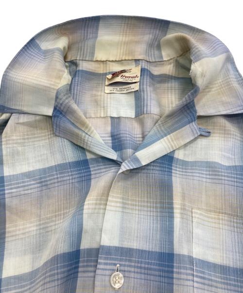 Truval（テュルーバル）truval (テュルーバル) ヴィンテージオープンカラーシャツ ブルー サイズ:XLの古着・服飾アイテム