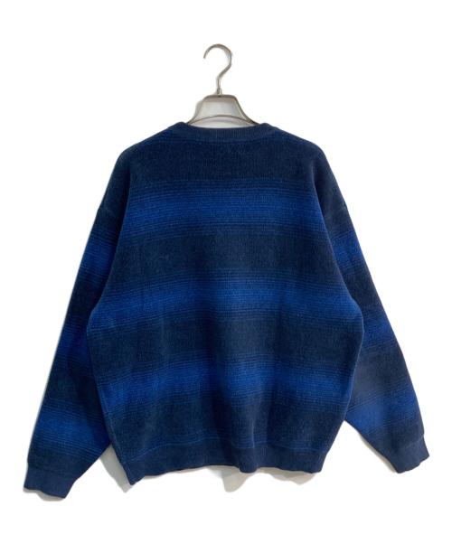 YARDSALE（ヤードセール）YARDSALE (ヤードセール) Chenille Ripple Knit ブルー×ブラック サイズ:Lの古着・服飾アイテム