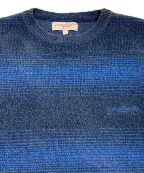 YARDSALE（ヤードセール）YARDSALE (ヤードセール) Chenille Ripple Knit ブルー×ブラック サイズ:Lの古着・服飾アイテム