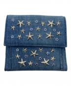 JIMMY CHOOジミーチュウ）の古着「スタースタッズデニムコンパクトウォレット」｜ブルー
