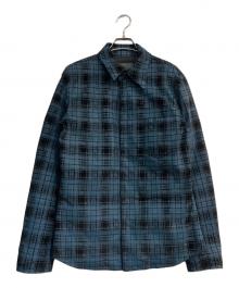 ISAMU KATAYAMA BACKLASH（イサムカタヤマ・バックラッシュ）の古着「ピッグレザー 転写チェックシャツ」｜ブルー