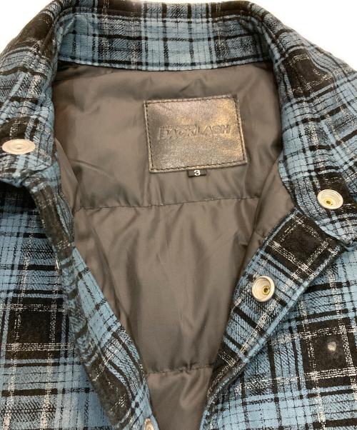 ISAMU KATAYAMA BACKLASH（イサムカタヤマ・バックラッシュ）ISAMU KATAYAMA BACKLASH (イサムカタヤマ・バックラッシュ) ピッグレザー 転写チェックシャツ ブルー サイズ:3の古着・服飾アイテム