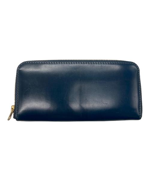 BARNS OUTFITTERS（バーンズアウトフィッターズ）BARNS OUTFITTERS (バーンズアウトフィッターズ) コードバンレザーロングウォレット ネイビーの古着・服飾アイテム