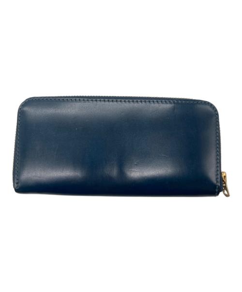 BARNS OUTFITTERS（バーンズアウトフィッターズ）BARNS OUTFITTERS (バーンズアウトフィッターズ) コードバンレザーロングウォレット ネイビーの古着・服飾アイテム