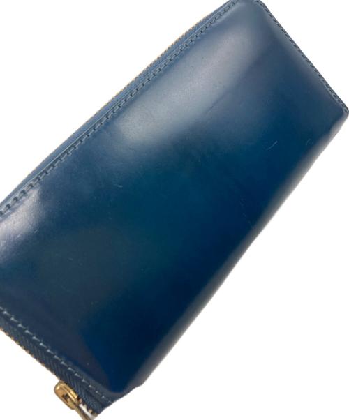 BARNS OUTFITTERS（バーンズアウトフィッターズ）BARNS OUTFITTERS (バーンズアウトフィッターズ) コードバンレザーロングウォレット ネイビーの古着・服飾アイテム