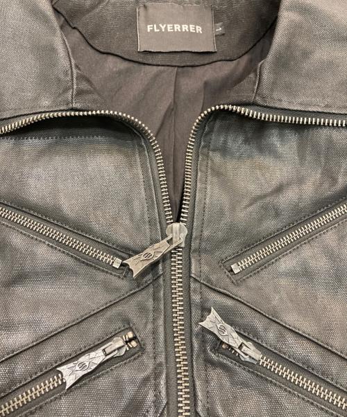 FLYERRER（フライアーラー）FLYERRER (フライアーラー) コーティングジャケット ブラック サイズ:Lの古着・服飾アイテム
