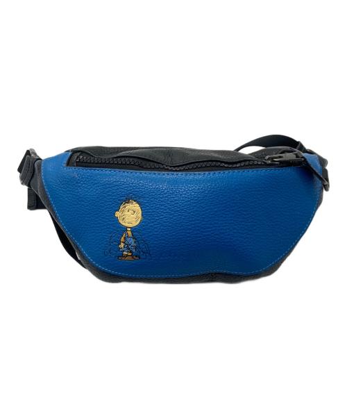 COACH（コーチ）COACH (コーチ) PEANUTS (ピーナッツ) レザーボディーバッグ ブルーの古着・服飾アイテム