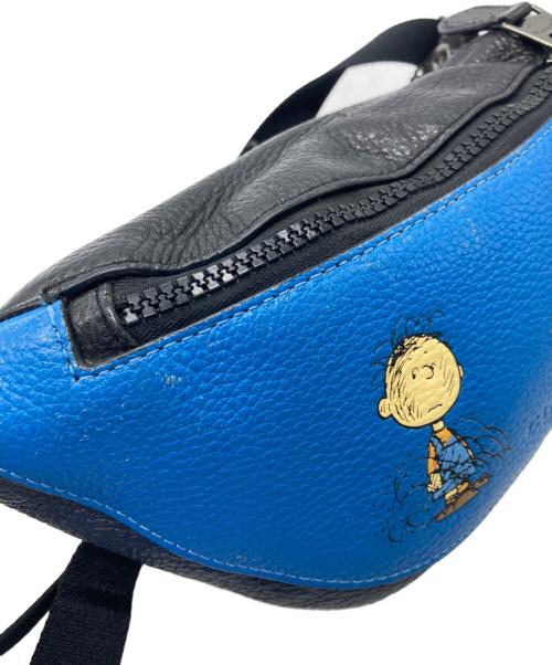 COACH（コーチ）COACH (コーチ) PEANUTS (ピーナッツ) レザーボディーバッグ ブルーの古着・服飾アイテム