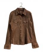 DOLCE & GABBANAドルチェ＆ガッバーナ）の古着「シープレザーウエスタンシャツ」｜ブラウン