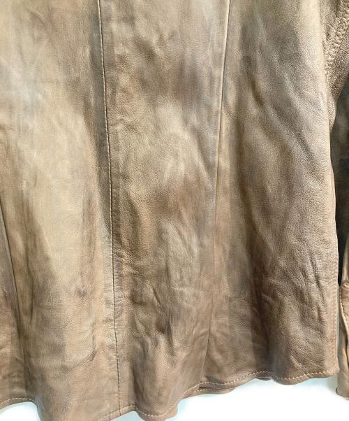 DOLCE & GABBANA（ドルチェ＆ガッバーナ）DOLCE & GABBANA (ドルチェ＆ガッバーナ) シープレザーウエスタンシャツ ブラウン サイズ:54の古着・服飾アイテム