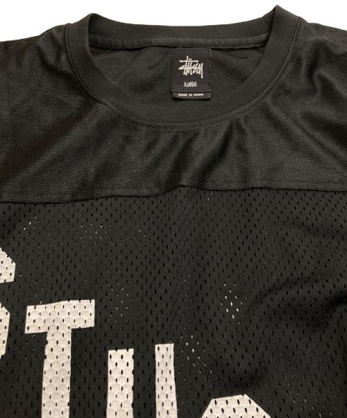 stussy（ステューシー）stussy (ステューシー) メッシュフットボールシャツ ブラック サイズ:XLの古着・服飾アイテム