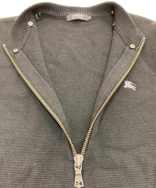 BURBERRY BLACK LABEL（バーバリーブラックレーベル）BURBERRY BLACK LABEL (バーバリーブラックレーベル) ジップアップニットジャケット ブラック サイズ:2の古着・服飾アイテム