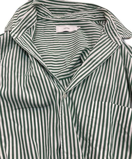 Graphpaper（グラフペーパー）Graphpaper (グラフペーパー) Oversized RegularCollarShirt　24SS　GM241-50001STB グリーン×ホワイト サイズ:1の古着・服飾アイテム