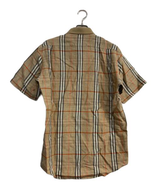 BURBERRY LONDON（バーバリーロンドン）BURBERRY LONDON (バーバリーロンドン) ノバチェック半袖リネンシャツ ブラウン サイズ:Sの古着・服飾アイテム