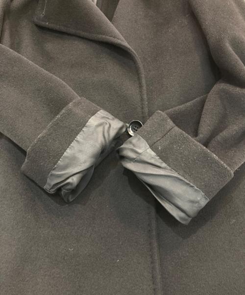 Max Mara Studio（マックスマーラ ストゥディオ）MAX MARA STUDIO (マックスマーラ ストゥディオ) ベルト付きヴァージンウールロングコート ブラック サイズ: J42の古着・服飾アイテム