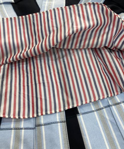 Thom Browne（トムブラウン）Thom Browne (トムブラウン) Plain Weave 4-Bar Pleated Mini Skirt ネイビー サイズ:36の古着・服飾アイテム