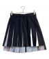 Thom Browne（トムブラウン）の古着「Plain Weave 4-Bar Pleated Mini Skirt」｜ネイビー