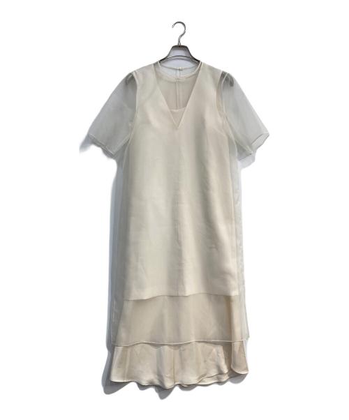 ESTNATION（エストネーション）ESTNATION (エストネーション) オーガンジーレイヤードワンピース アイボリー サイズ:36の古着・服飾アイテム