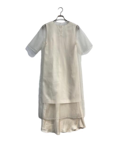 ESTNATION（エストネーション）ESTNATION (エストネーション) オーガンジーレイヤードワンピース アイボリー サイズ:36の古着・服飾アイテム