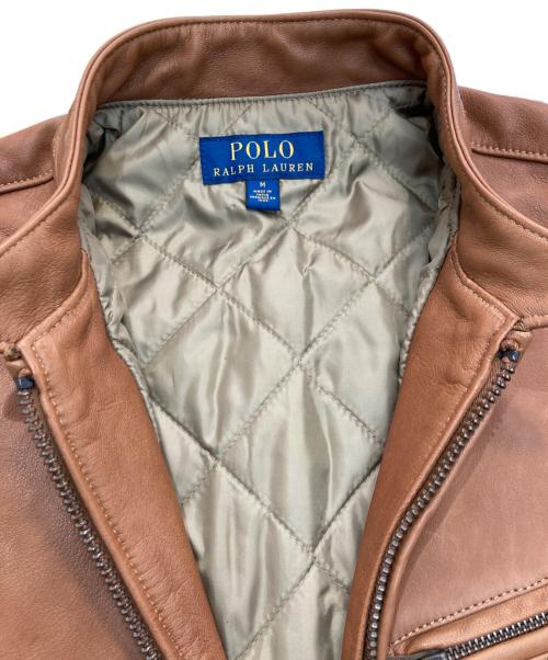POLO RALPH LAUREN（ポロ・ラルフローレン）POLO RALPH LAUREN (ポロ・ラルフローレン) シングルライダースジャケット ブラウン サイズ:Ｍの古着・服飾アイテム