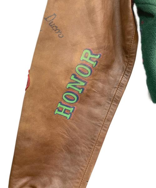 POLO RALPH LAUREN（ポロ・ラルフローレン）POLO RALPH LAUREN (ポロ・ラルフローレン) スタジャン　19AW インスパイアードジャケット  グリーン×ブラウン サイズ:Ｍの古着・服飾アイテム