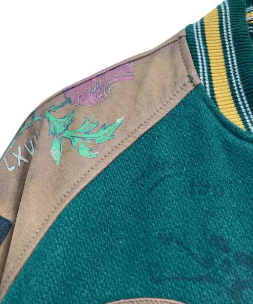 POLO RALPH LAUREN（ポロ・ラルフローレン）POLO RALPH LAUREN (ポロ・ラルフローレン) スタジャン　19AW インスパイアードジャケット  グリーン×ブラウン サイズ:Ｍの古着・服飾アイテム