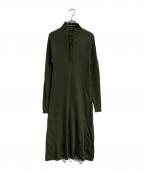 crewreクルー）の古着「フロントフライニットワンピース　cr23aw18008」｜グリーン