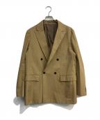 TOMORROW LANDトゥモローランド）の古着「コットントロピカル ダブルブレステッド4Bジャケット」｜ベージュ