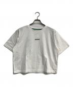 LACOSTEラコステ）の古着「ワイド＆ショートネームステッチTシャツ」｜ホワイト