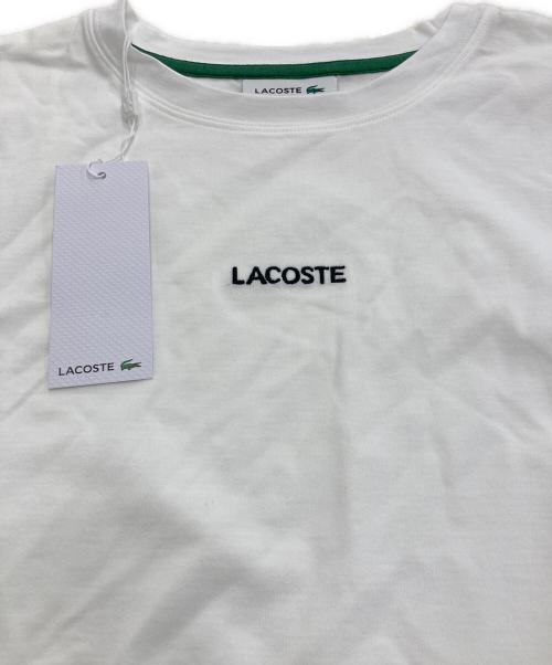 LACOSTE（ラコステ）LACOSTE (ラコステ) ワイド＆ショートネームステッチTシャツ ホワイト サイズ:36 未使用品の古着・服飾アイテム