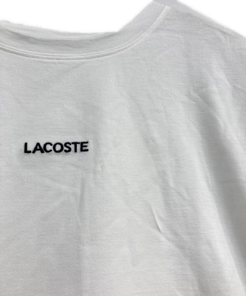 LACOSTE（ラコステ）LACOSTE (ラコステ) ワイド＆ショートネームステッチTシャツ ホワイト サイズ:36 未使用品の古着・服飾アイテム