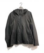 And Aアンド エー）の古着「レザーフーデッドジャケット　2802001」｜ブラック