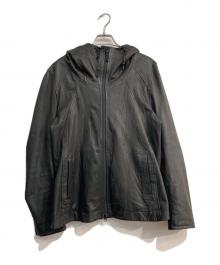 And A（アンド エー）の古着「レザーフーデッドジャケット　2802001」｜ブラック