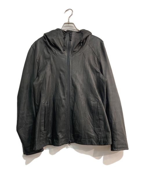 And A（アンド エー）And A (アンド エー) レザーフーデッドジャケット　2802001 ブラック サイズ:44の古着・服飾アイテム
