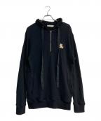 maison kitsuneメゾンキツネ）の古着「ハーフジップパーカー　EU00310KJ0039」｜ブラック