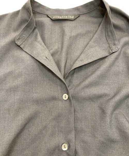 mizuiro-ind（ミズイロインド）mizuiro-ind (ミズイロインド) シャツワンピース グレー サイズ:Freeの古着・服飾アイテム