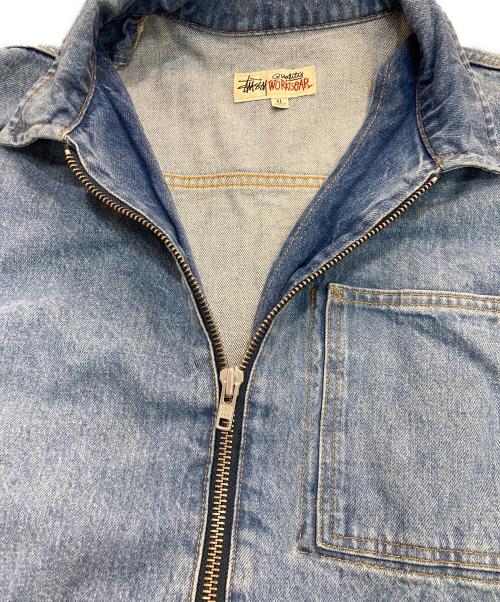 stussy（ステューシー）stussy (ステューシー) Denim Zip Work Jacket　SP24　115682 インディゴ サイズ:XLの古着・服飾アイテム