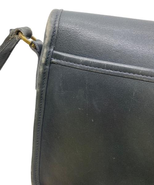 COACH（コーチ）COACH (コーチ) レザーショルダーバッグ ネイビーの古着・服飾アイテム