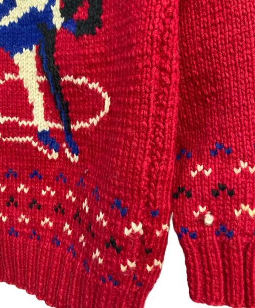 VINTAGE（ヴィンテージ）VINTAGE (ヴィンテージ) アイススケート カウチンニットカーディガン レッド サイズ:-の古着・服飾アイテム