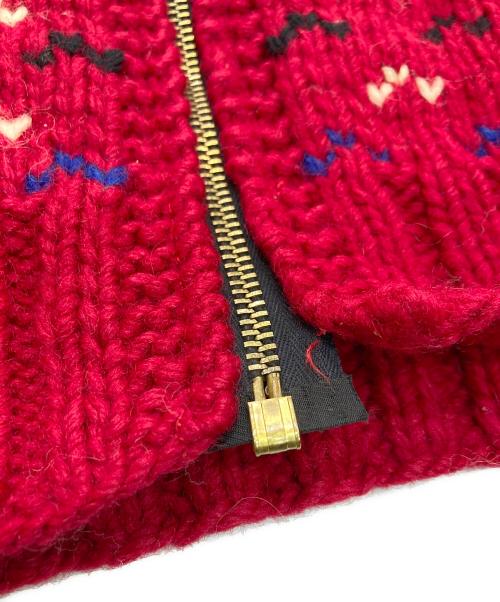 VINTAGE（ヴィンテージ）VINTAGE (ヴィンテージ) アイススケート カウチンニットカーディガン レッド サイズ:-の古着・服飾アイテム